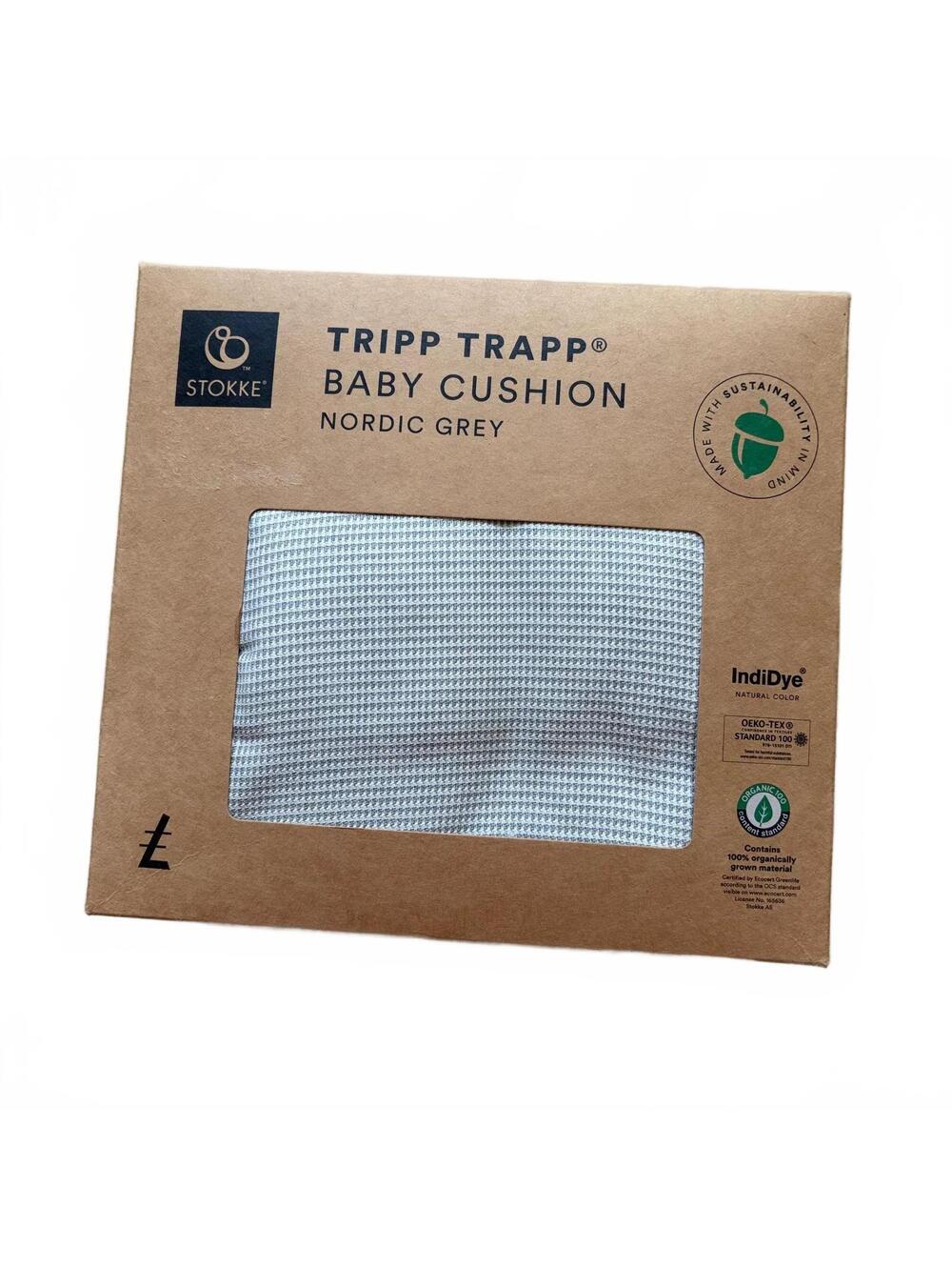 Stokke Tripp Trapp Baby Cushion Waffle Knit Organic Cotton Nordic Grey